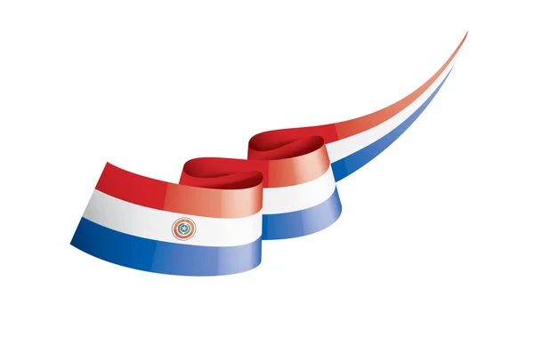 Paraguay zászló, egy fehér háttér vektor illusztráció — Stock Vector