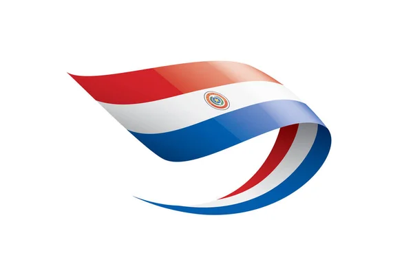 Vlag van Paraguay, vectorillustratie op een witte achtergrond — Stockvector