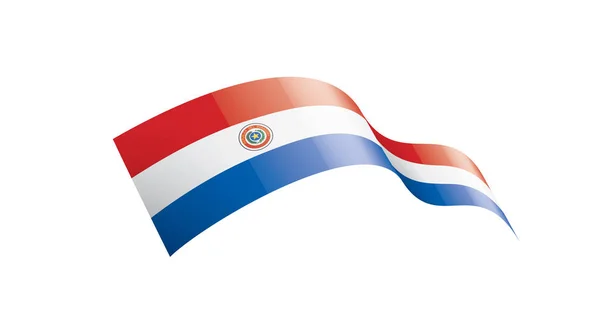 Paraguay flagga, vektorillustration på vit bakgrund — Stock vektor