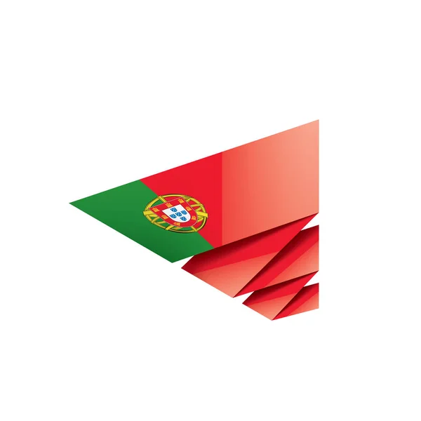 Portugal flagga, vektorillustration på vit bakgrund — Stock vektor