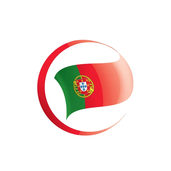 Bandera de Portugal, ilustración vectorial sobre fondo blanco — Vector de stock