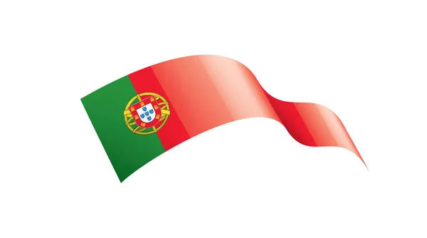 Portugiesische Flagge, Vektordarstellung auf weißem Hintergrund — Stockvektor