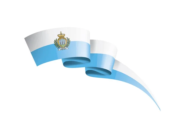 Bandera de San Marino, ilustración vectorial sobre fondo blanco — Vector de stock