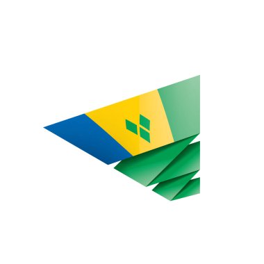 Saint Vincent ve Grenadines bayrağı, beyaz arkaplanda vektör çizimi