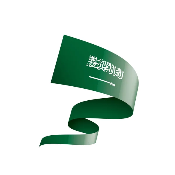 沙特阿拉伯旗子, 矢量例证在白色背景 — 图库矢量图片