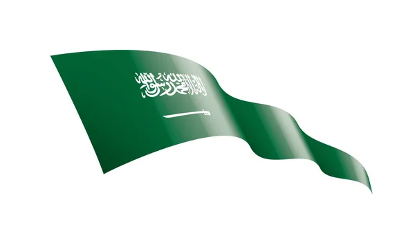 サウジアラビアの国旗は、白の背景にベクトル画像 — ストックベクタ