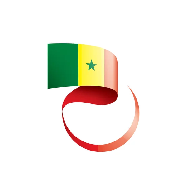 Drapeau Sénégal, illustration vectorielle sur fond blanc — Image vectorielle