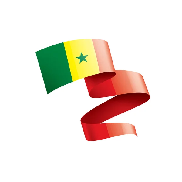 Senegalin lippu, vektorikuva valkoisella pohjalla — vektorikuva
