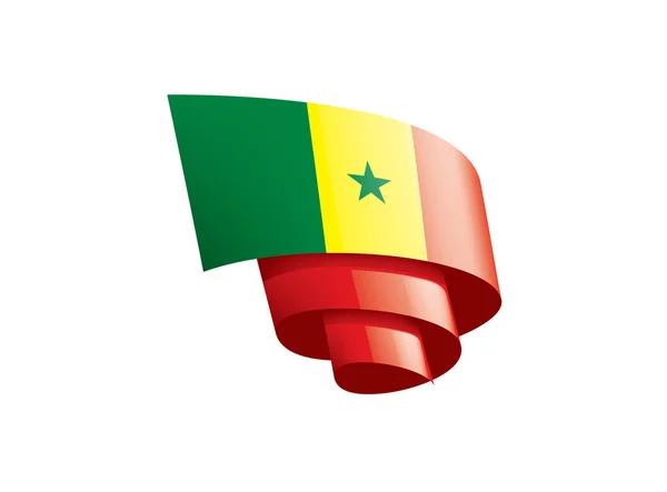 Senegal flagga, vektor illustration på en vit bakgrund — Stock vektor