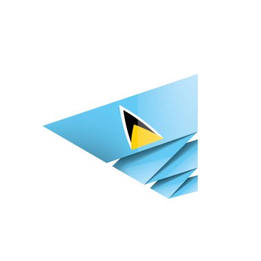 Saint Lucia bayrağı, beyaz arkaplanda vektör çizimi