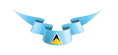 Saint Lucia ulusal bayrağı, beyaz arka planda vektör illüstrasyonu