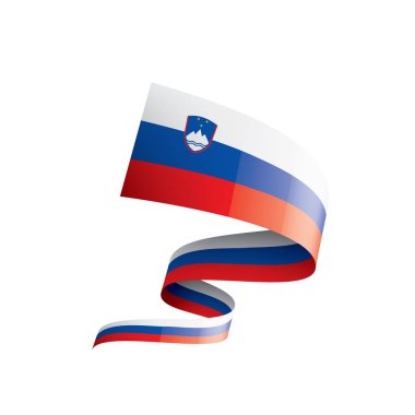 Slovenya bayrağı, beyaz bir arka plan üzerinde vektör çizim