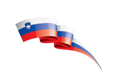 Slovenya bayrağı, beyaz bir arka plan üzerinde vektör çizim