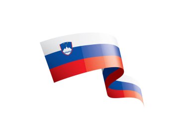 Slovenya bayrağı, beyaz bir arka plan üzerinde vektör çizim