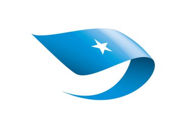 Somali bayrağı, beyaz bir arka plan üzerinde vektör çizim