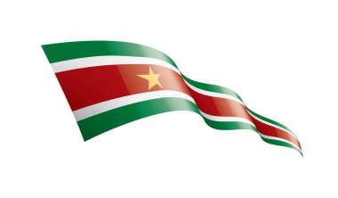 Surinam bayrak, beyaz bir arka plan üzerinde vektör çizim