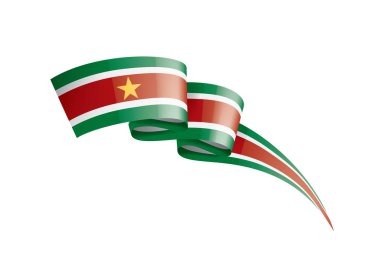 Surinam bayrak, beyaz bir arka plan üzerinde vektör çizim