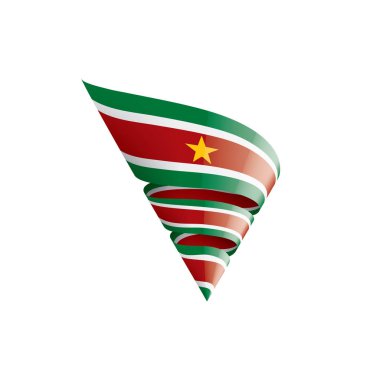 Surinam bayrak, beyaz bir arka plan üzerinde vektör çizim