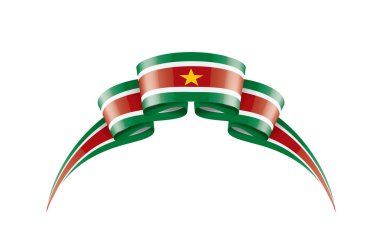 Surinam bayrak, beyaz bir arka plan üzerinde vektör çizim