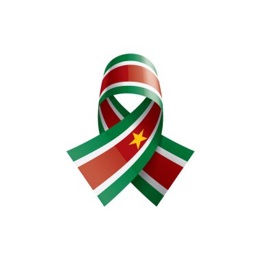 Surinam bayrak, beyaz bir arka plan üzerinde vektör çizim