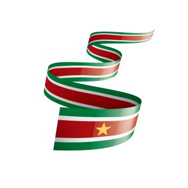 Surinam bayrak, beyaz bir arka plan üzerinde vektör çizim