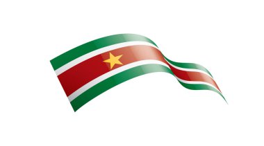 Surinam bayrak, beyaz bir arka plan üzerinde vektör çizim