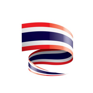 Tayland bayrağı, beyaz bir arka plan üzerinde vektör çizim