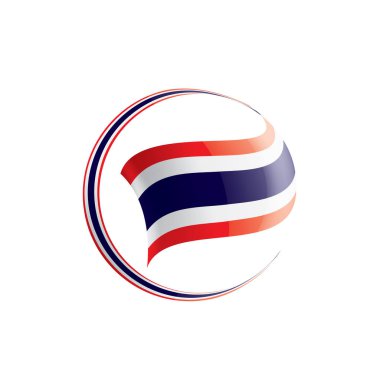 Tayland bayrağı, beyaz bir arka plan üzerinde vektör çizim