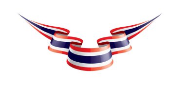 Tayland bayrağı, beyaz bir arka plan üzerinde vektör çizim