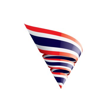 Tayland bayrağı, beyaz bir arka plan üzerinde vektör çizim