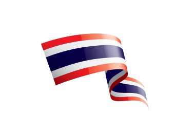 Tayland bayrağı, beyaz bir arka plan üzerinde vektör çizim