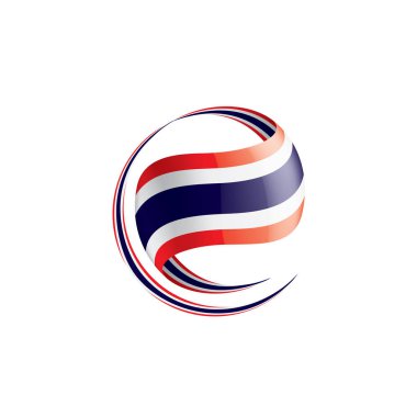 Tayland bayrağı, beyaz bir arka plan üzerinde vektör çizim