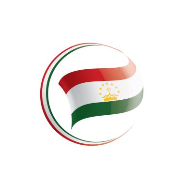 Tacikistan bayrağı, beyaz bir arka plan üzerinde vektör çizim