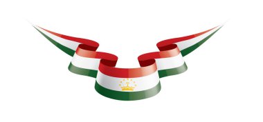 Tacikistan bayrağı, beyaz bir arka plan üzerinde vektör çizim