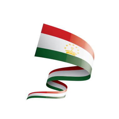 Tacikistan bayrağı, beyaz bir arka plan üzerinde vektör çizim