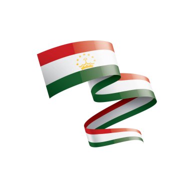 Tacikistan bayrağı, beyaz bir arka plan üzerinde vektör çizim