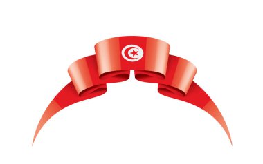 Tunus bayrağı, beyaz bir arka plan üzerinde vektör çizim