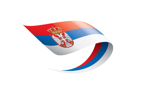 Bandera de Serbia, ilustración vectorial sobre fondo blanco — Vector de stock