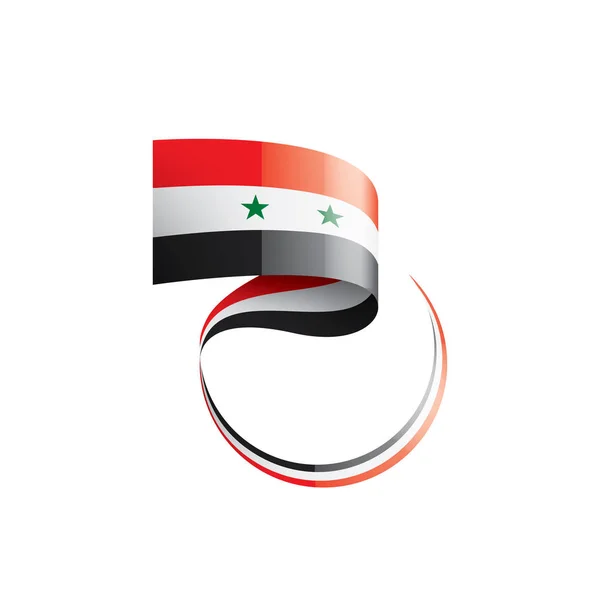 Syrien flagga, vektorillustration på vit bakgrund — Stock vektor