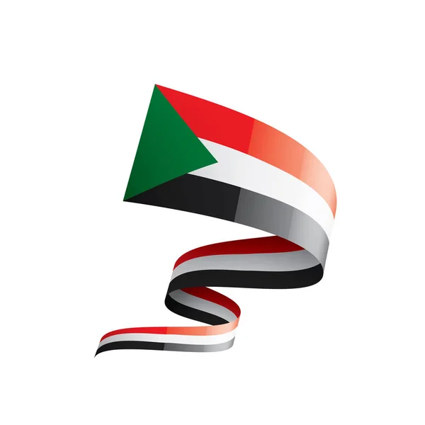 Sudans flagga, vektorillustration på vit bakgrund — Stock vektor