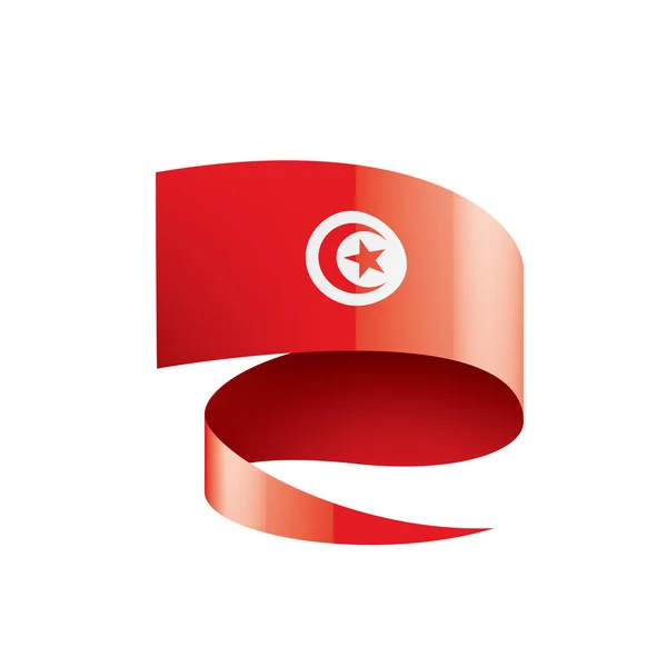 Tunisfahne, Vektorabbildung auf weißem Hintergrund — Stockvektor