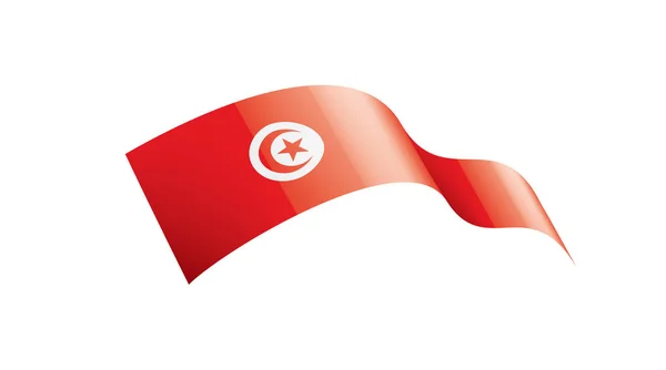 Drapeau Tunisie, illustration vectorielle sur fond blanc — Image vectorielle