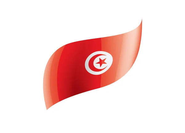 Drapeau Tunisie, illustration vectorielle sur fond blanc — Image vectorielle