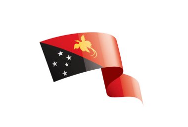 Papua Yeni Gine bayrağı, beyaz arkaplanda vektör illüstrasyonu