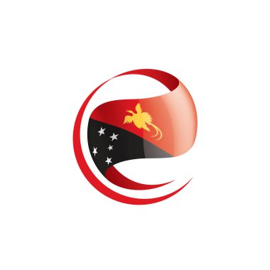 Papua Yeni Gine bayrağı, beyaz arkaplanda vektör illüstrasyonu