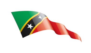 Saint Kitts ve Nevis bayrağı, beyaz arkaplanda vektör çizimi