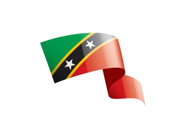 Saint Kitts ve Nevis bayrağı, beyaz arkaplanda vektör çizimi