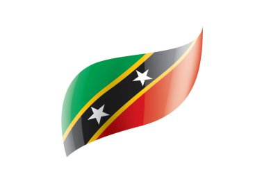 Saint Kitts ve Nevis bayrağı, beyaz arkaplanda vektör çizimi