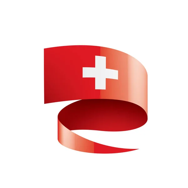 Switzerland flag, vector illustration on a white background — Stock Vector