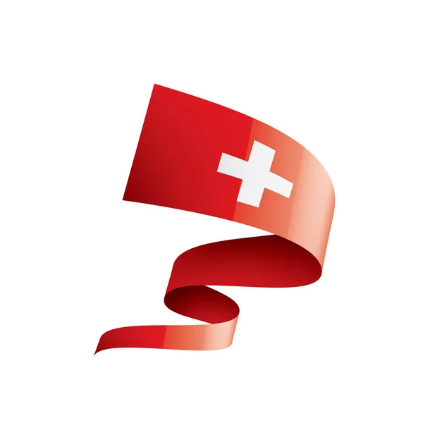 Bandera de Suiza, ilustración vectorial sobre fondo blanco — Archivo Imágenes Vectoriales